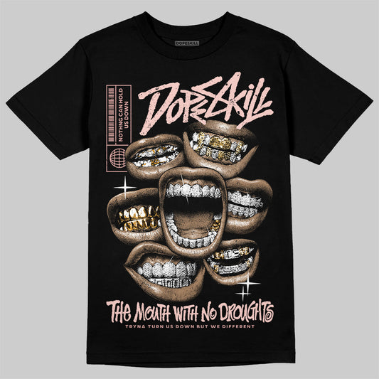 Lanvin Leather Curb Glitter Pale Pink DopeSkill T-Shirt The Mouth With No Droughts Graphic Streetwear - Black