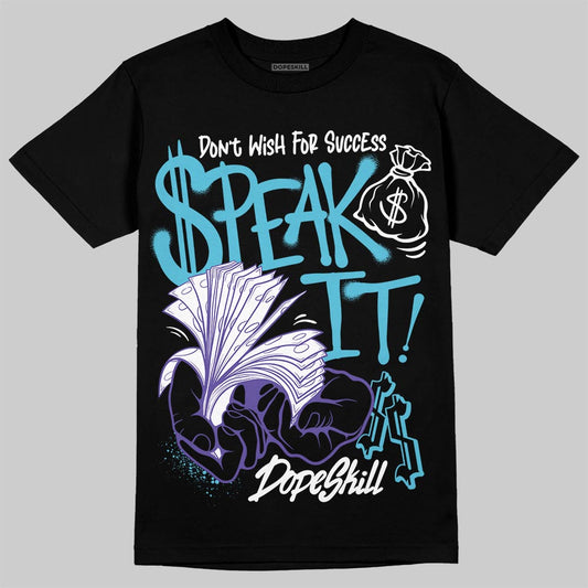 Jordan 8 Retro 'Aqua' 2025 DopeSkill T-Shirt Speak It Graphic Streetwear - Black