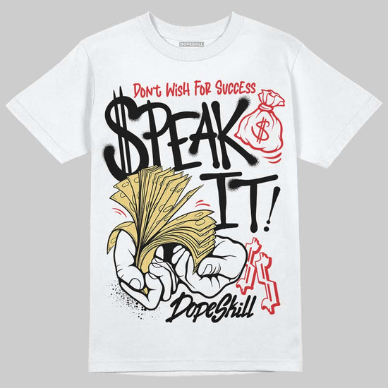 Quai 54 x Air Jordan 1 Retro Low OG Tour Yellow Black DopeSkill T-Shirt Speak It Graphic Streetwear - White