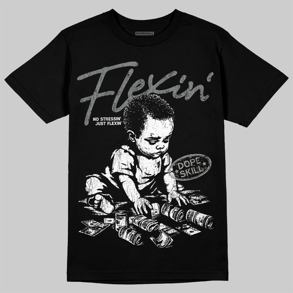 Jordan 9 Cool Grey DopeSkill T-Shirt Flexin' Graphic Streetwear - Black