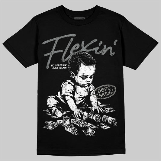 Jordan 9 Cool Grey DopeSkill T-Shirt Flexin' Graphic Streetwear - Black