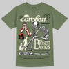 Jordan 3 “Medium Olive” aka “Family Affair” DopeSkill T-Shirt Broken Bones Graphic Streetwear - Military Green