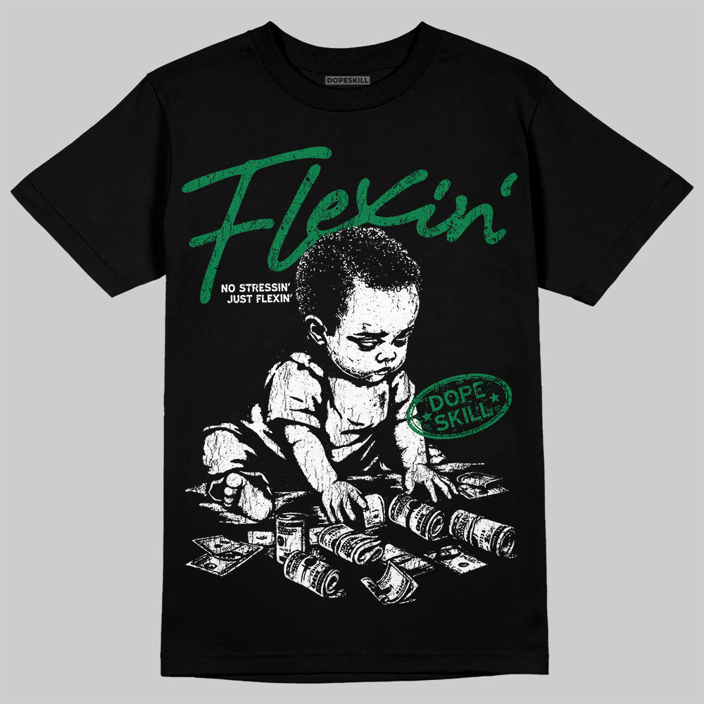 Green Sneakers DopeSkill T-Shirt Flexin' Graphic Streetwear - Black