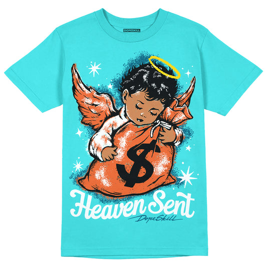 Dunk Low “Miami Dolphins” DopeSkill Tahiti Blue T-shirt Heaven Sent Graphic Streetwear 