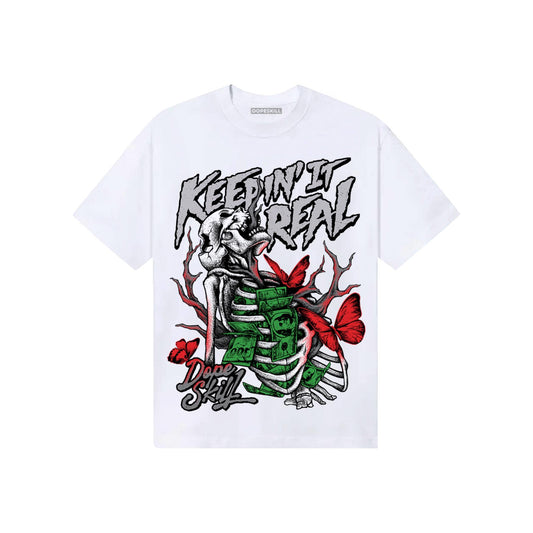 Grey Sneakers DopeSkill T-Shirt Keepin' It Real Graphic Streetwear - White