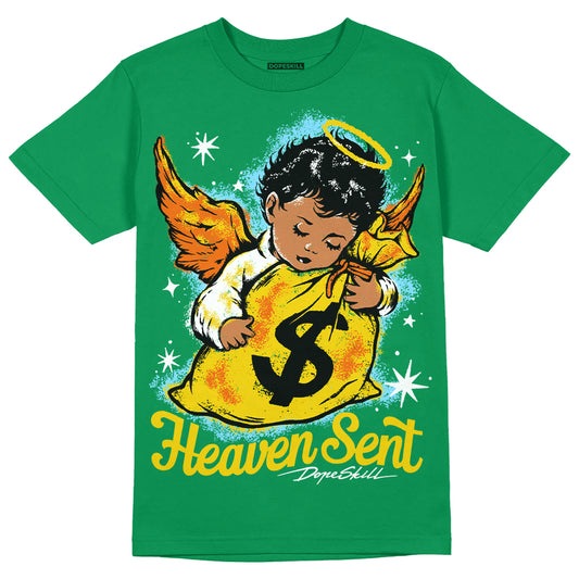 Green Sneakers DopeSkill Green T-shirt Heaven Sent Graphic Streetwear