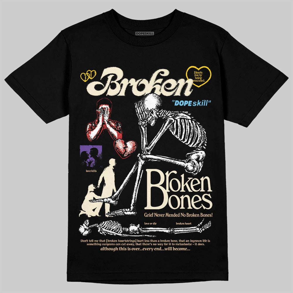 Jordan 17 Retro Low SP Infinite Archives DopeSkill T-Shirt Broken Bones Graphic Streetwear - Black
