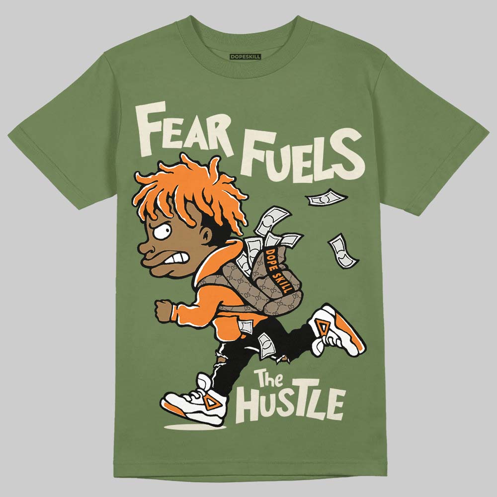 Jordan 4 Retro OG SP Undefeated (2025) DopeSkill T-Shirt Fear Fuels The Hustle Graphic Streetwear - Military Green