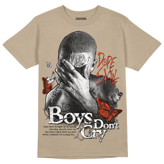 Jordan 1 High OG “Latte” DopeSkill Medium Brown T-shirt Boys Don't Cry Graphic Streetwear