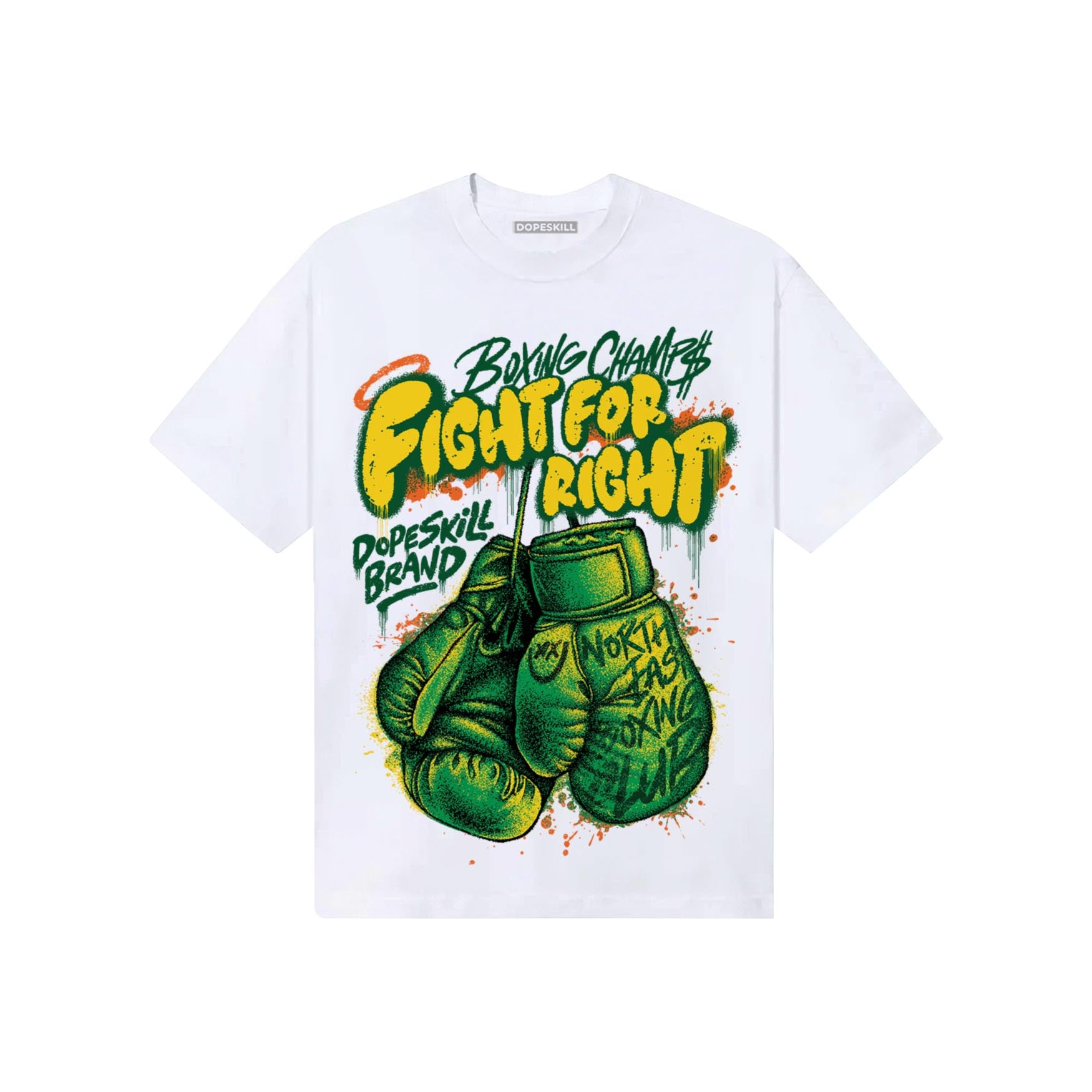 Green Sneakers DopeSkill T-Shirt Fight For Right Graphic Streetwear - White