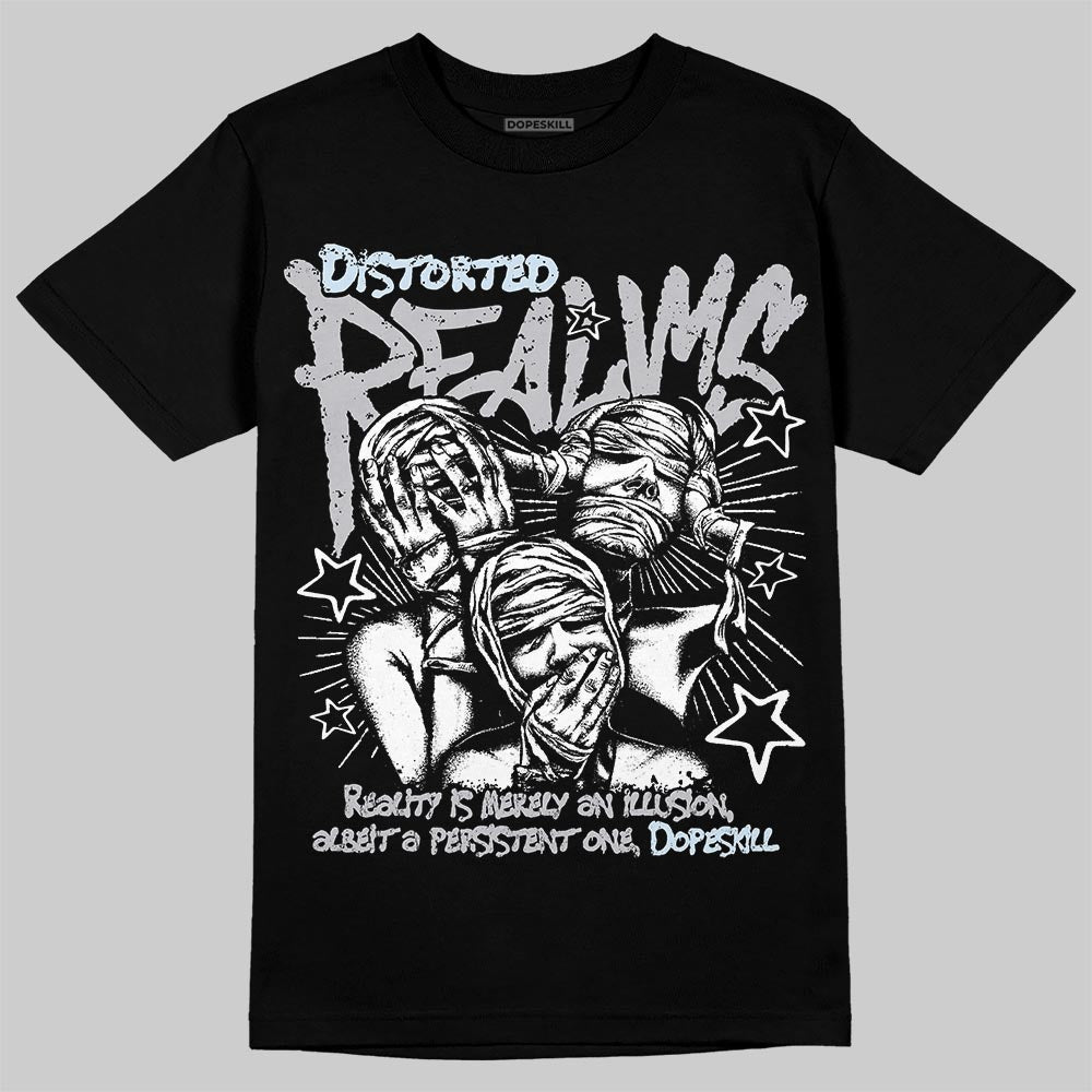 Jordan 11 Retro Low Cement Grey DopeSkill T-Shirt Distorted Realms Graphic Streetwear - Black