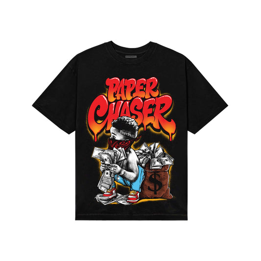 Red Sneakers DopeSkill T-Shirt Paper Chaser Boy Graphic Streetwear - Black
