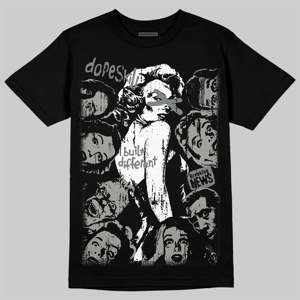 Jordan 9 Cool Grey DopeSkill T-Shirt Built Different Graphic Streetwear - Black