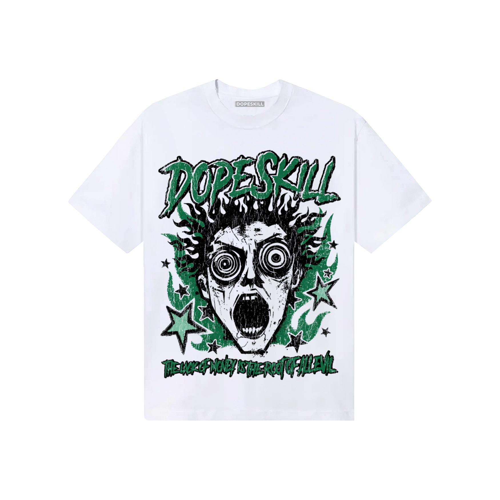 Green Sneakers DopeSkill T-Shirt Root of Evil Graphic Streetwear - White