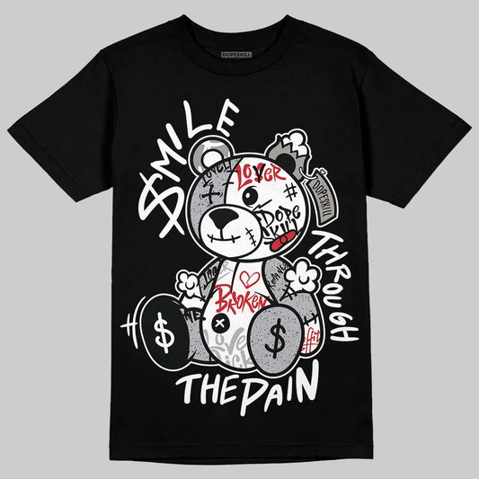 Jordan 4 OG “White Cement” DopeSkill T-Shirt Smile Through The Pain Graphic Streetwear - Black