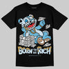 Jordan 4 Denim “Worn Blue” DopeSkill T-Shirt Born To Be Rich Graphic Streetwear - Black