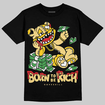 Quai 54 x Air Jordan 1 Retro Low OG Tour Yellow Black DopeSkill T-Shirt Born To Be Rich Graphic Streetwear - black