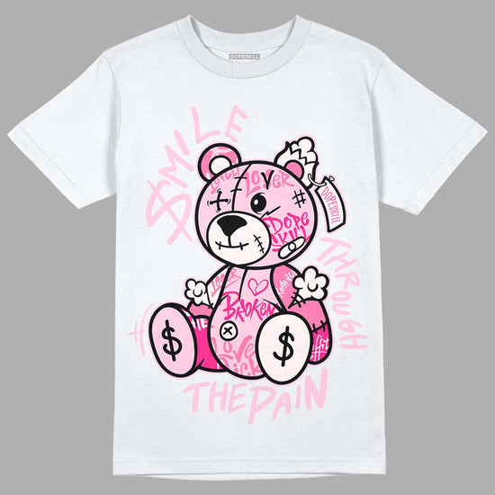Dunk Low LX Pink Foam DopeSkill T-Shirt Smile Through The Pain Graphic Streetwear - White