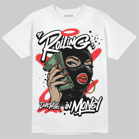 Dunk Low Panda White Black DopeSkill T-Shirt Rolling in Money Graphic Streetwear - White