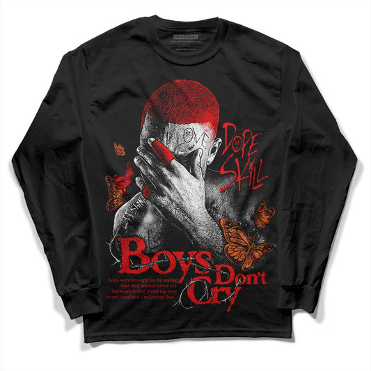 Jordan 12 “Cherry” DopeSkill Long Sleeve T-Shirt Boys Don't Cry Graphic Streetwear - Black