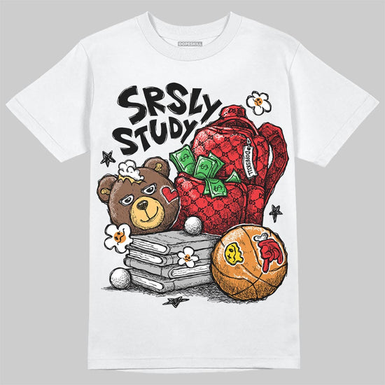 Dunk Low Panda White Black DopeSkill T-Shirt SRSLY Study Graphic Streetwear - White