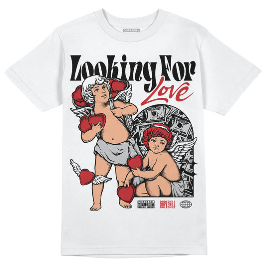 Jordan 12 “Red Taxi” DopeSkill T-Shirt Looking For Love Graphic Streetwear - White