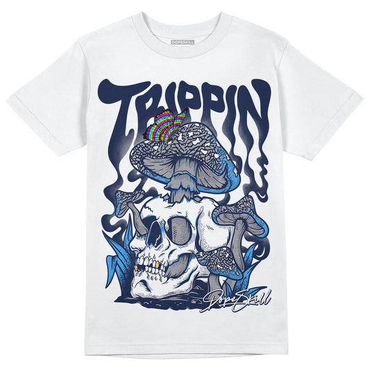 Jordan Spiz’ike Low “White/Obsidian” DopeSkill T-Shirt Trippin Graphic Streetwear - WHite