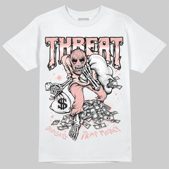 Lanvin Leather Curb Glitter Pale Pink DopeSkill T-Shirt Threat Graphic Streetwear  - White