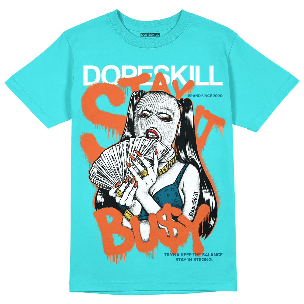 Dunk Low “Miami Dolphins” DopeSkill Tahiti Blue T-shirt Stay It Busy Graphic Streetwear