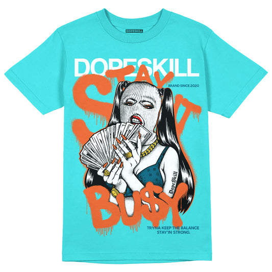 Dunk Low “Miami Dolphins” DopeSkill Tahiti Blue T-shirt Stay It Busy Graphic Streetwear