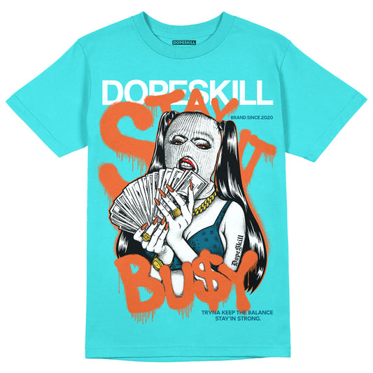 Dunk Low “Miami Dolphins” DopeSkill Tahiti Blue T-shirt Stay It Busy Graphic Streetwear 
