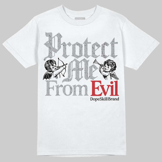 Jordan 4 OG “White Cement” DopeSkill T-Shirt Protect Me From Evil Graphic Streetwear - White