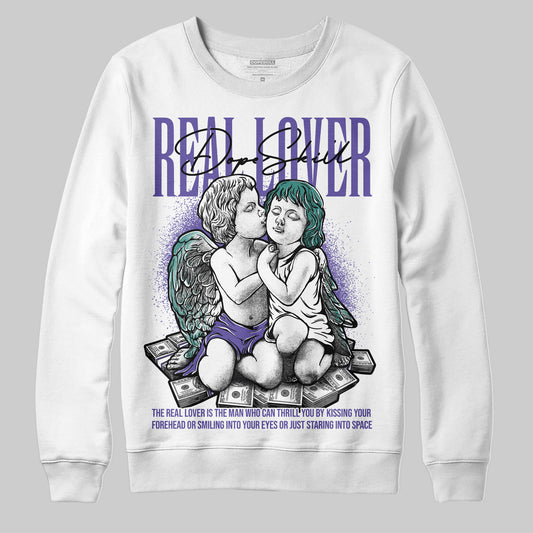 Jordan 5 OG “Grape” DopeSkill Sweatshirt Real Lover Graphic Streetwear - White