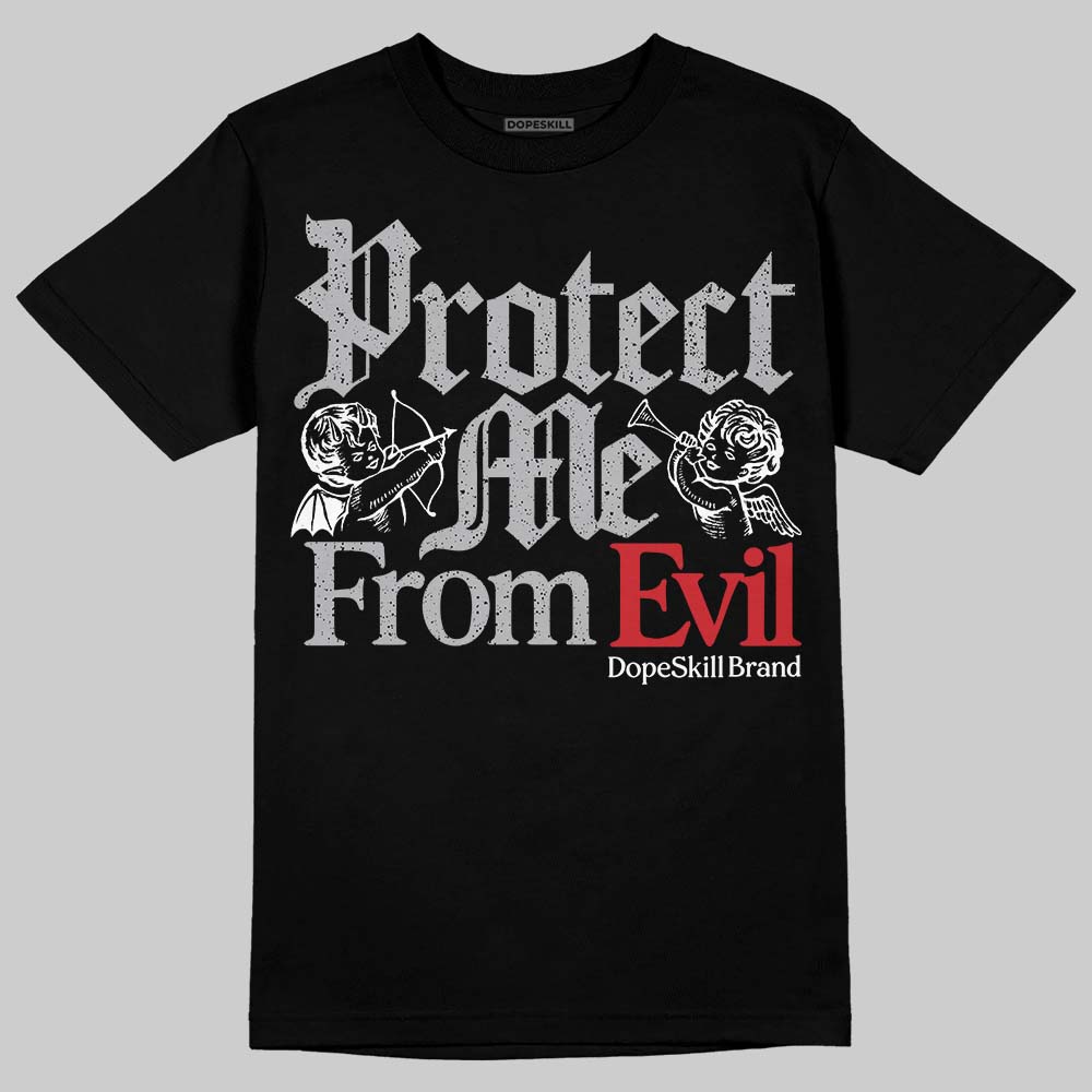 Jordan 4 OG “White Cement” DopeSkill T-Shirt Protect Me From Evil Graphic Streetwear - Black