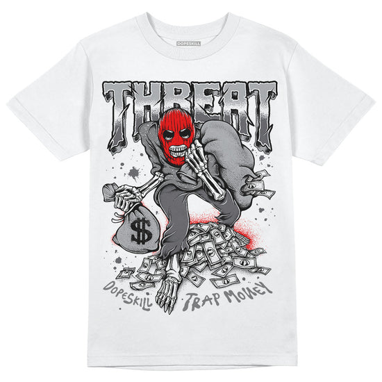 Jordan 4 Retro 'Wet Cement' DopeSkill T-Shirt Threat Graphic Streetwear - White