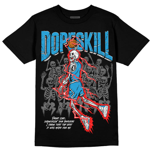 Jordan 4 Retro Military Blue DopeSkill T-Shirt Thunder Dunk Graphic Streetwear - Black