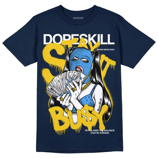 Dunk Low Vintage “Michigan” DopeSkill Midnight Navy T-Shirt Stay It Busy Graphic Streetwear