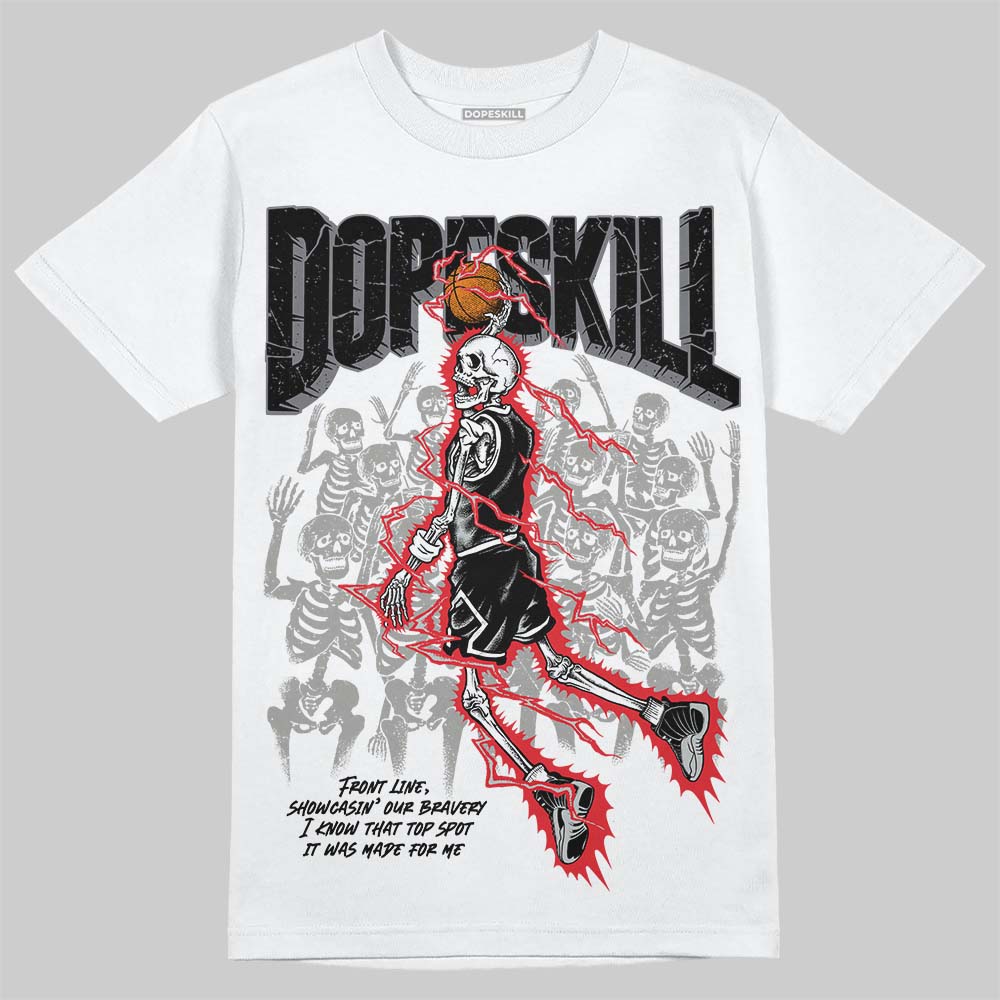 Jordan 12 Black Wolf Grey DopeSkill T-Shirt Thunder Dunk Graphic Streetwear - White