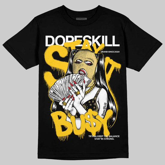 Quai 54 x Air Jordan 1 Retro Low OG Tour Yellow Black DopeSkill T-Shirt Stay It Busy Graphic Streetwear - Black