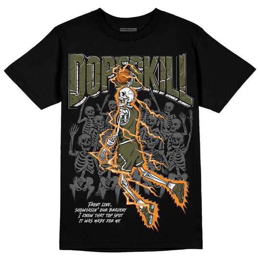Jordan 5 "Olive" DopeSkill T-Shirt Thunder Dunk Graphic Streetwear - Black