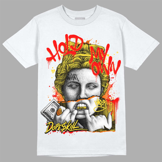 Jordan 4 Thunder DopeSkill T-shirt Hold My Own Graphic Streetwear - White