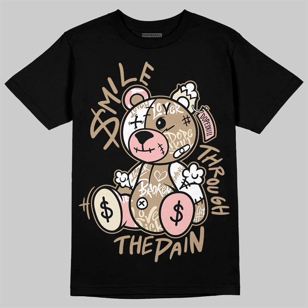 Nike Air Force 1 Low Canvas “Linen” DopeSkill T-Shirt Smile Through The Pain Graphic Streetwear - Black