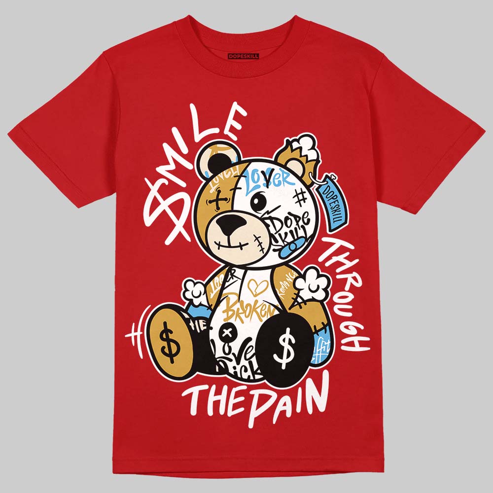 Nigel Sylvester x Air Jordan 4 ‘Brick by Brick’ DopeSkill T-Shirt Smile Through The Pain Graphic Streetwear - Red