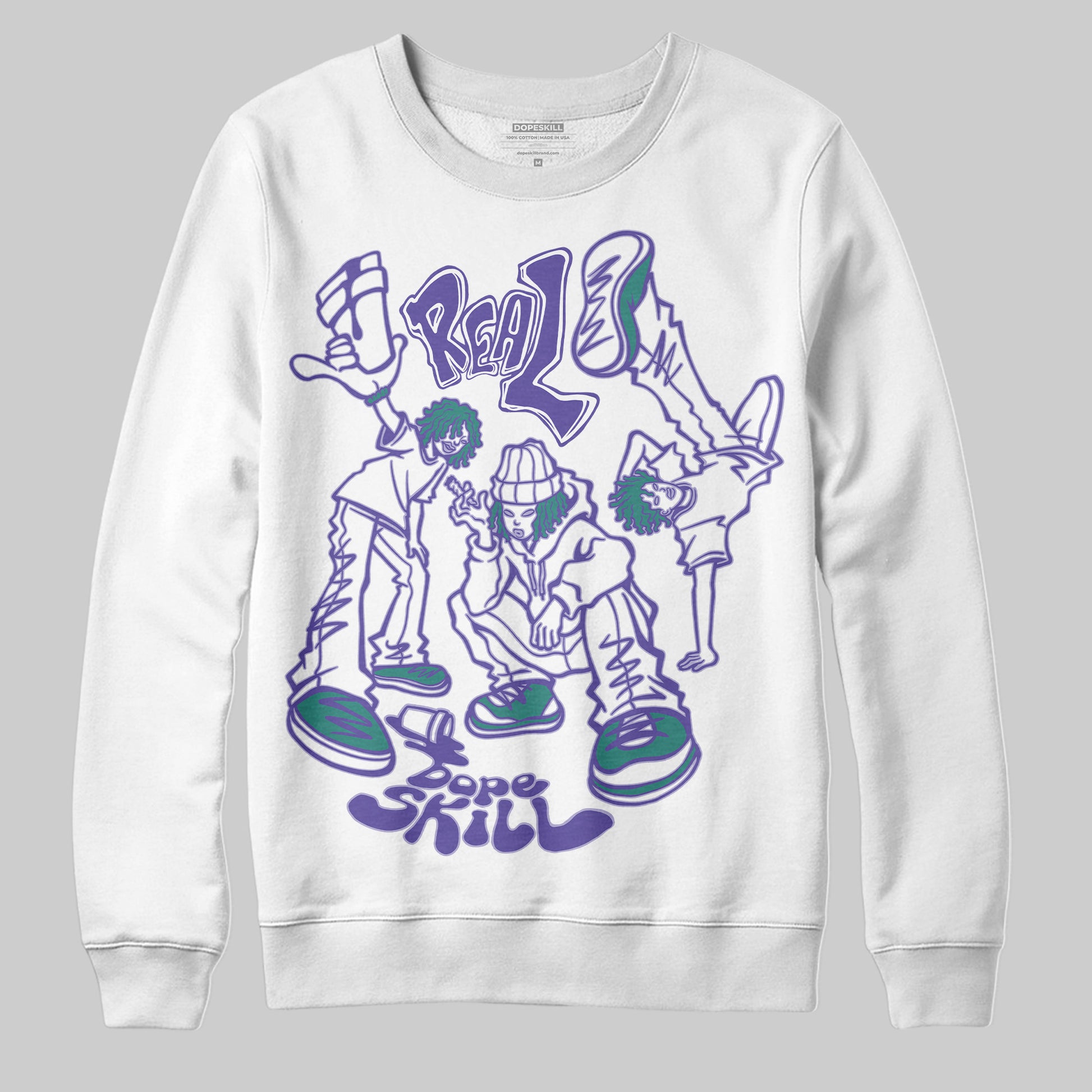 Jordan 5 OG “Grape” DopeSkill Sweatshirt Real Y2K Players Graphic Streetwear - White