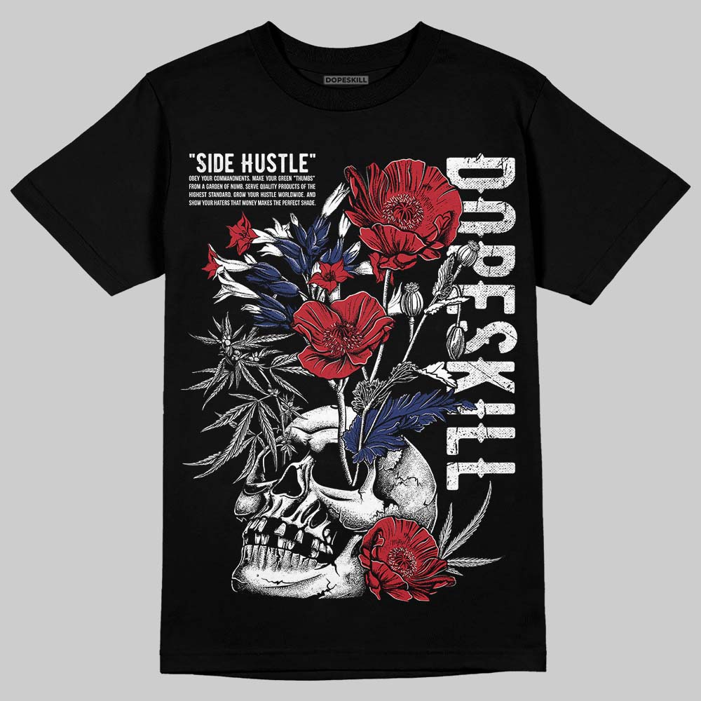 Jordan 1 High OG Rare Air "Deep Royal Blue" DopeSkill T-Shirt Side Hustle Graphic Streetwear - Black