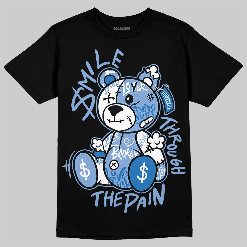 Jordan 4 WMNS 'Forget Me Not' DopeSkill T-Shirt Smile Through The Pain Graphic Streetwear - Black