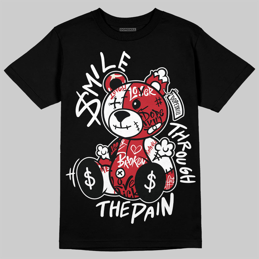 Jordan 11 Retro Low Bred (2025) DopeSkill T-Shirt Smile Through The Pain Graphic Streetwear - Black