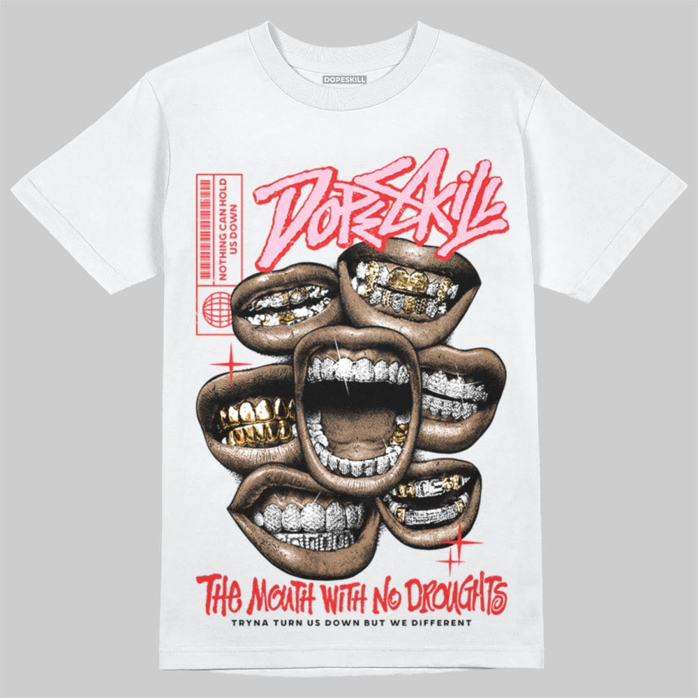 Awake NY x Air Jordan 5 Arctic Pink DopeSkill T-ShirtThe Mouth With No Droughts Graphic Streetwear - White
