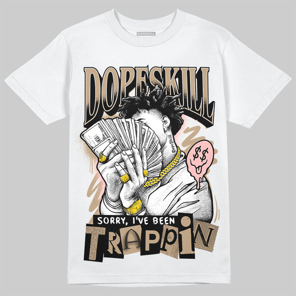 Nike Air Force 1 Low Canvas “Linen” DopeSkill T-Shirt Sorry I've Been Trappin Graphic Streetwear - White