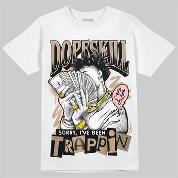 Nike Air Force 1 Low Canvas “Linen” DopeSkill T-Shirt Sorry I've Been Trappin Graphic Streetwear - White